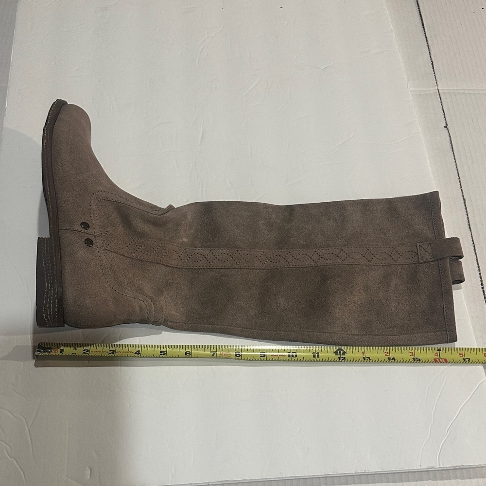ORBT Putney light Brown tan leather Knee-High Boots with pull tabs side design - Picture 9 of 13